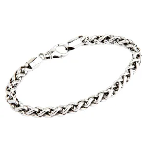 6.5mm Handcrafted Sterling Silver Braided Rope Chain Bracelet