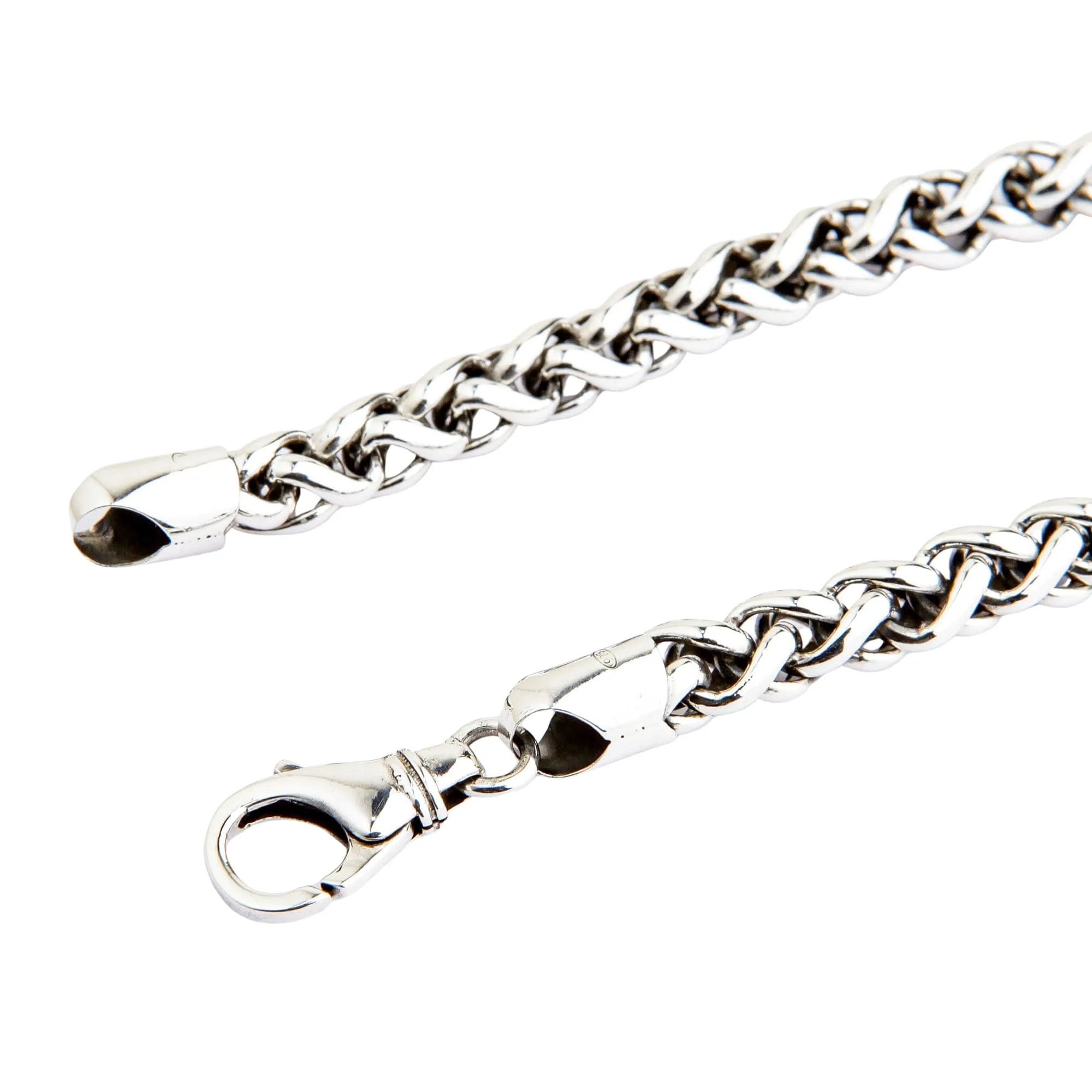 6.5mm Handcrafted Sterling Silver Braided Rope Chain Bracelet