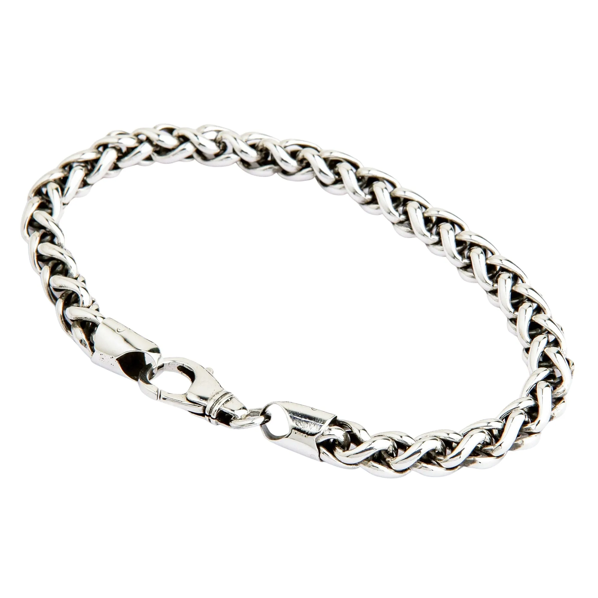 6.5mm Handcrafted Sterling Silver Braided Rope Chain Bracelet