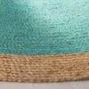 8' Round Braided Jute Area Rug in Teal