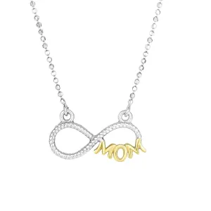 925 Sterling Silver Braided Infinity Mom Bar Necklace