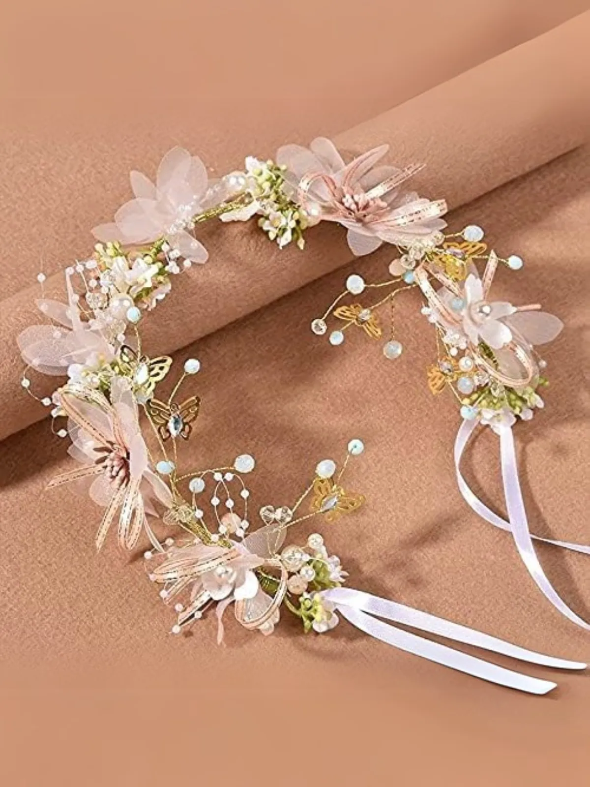 A Little Blue Pearl Crown Headband