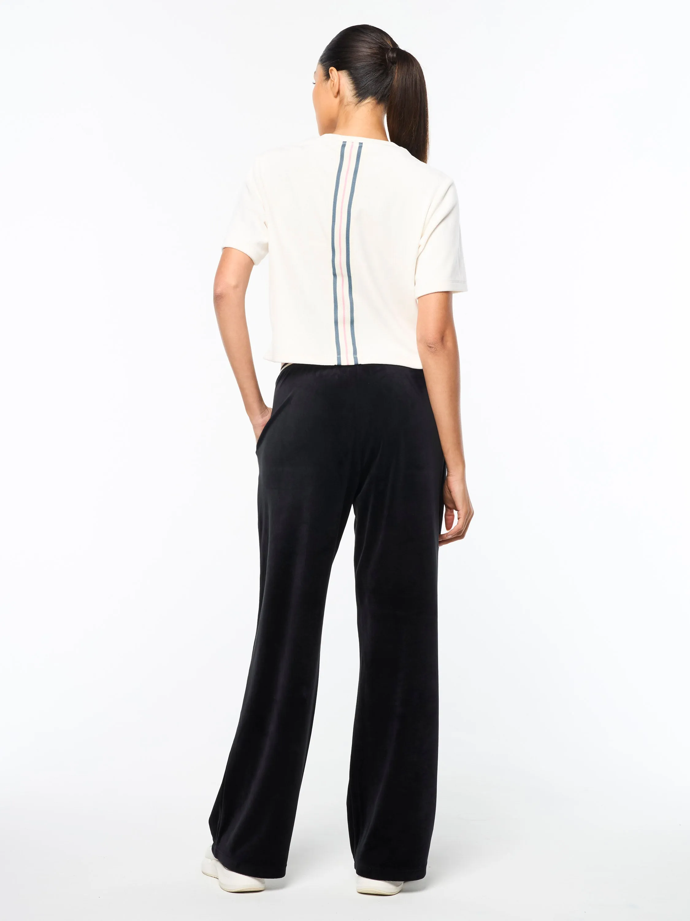 Adele Velour T-Shirt- Gardenia