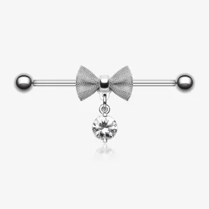 Adorable Mesh Bow-Tie Industrial Barbell