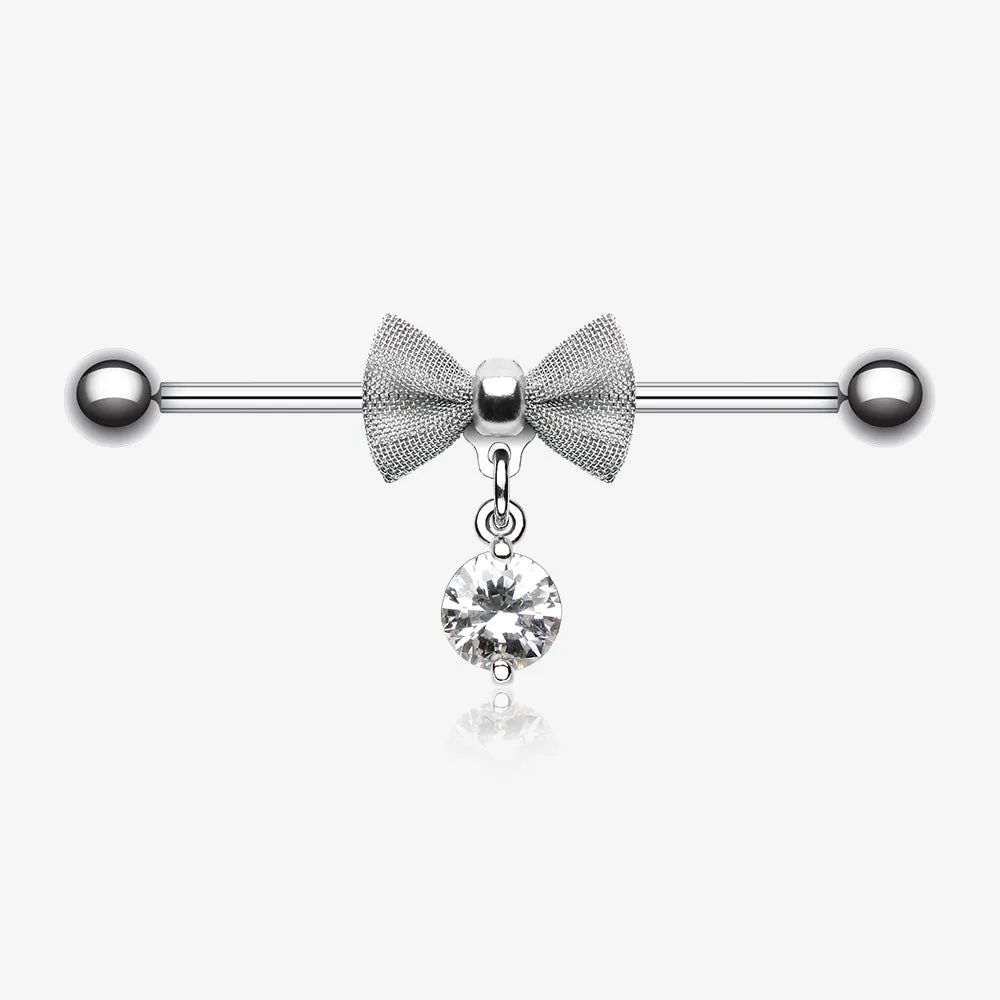 Adorable Mesh Bow-Tie Industrial Barbell