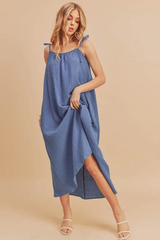 Aemi   Co Pyper Crinkled Gauze Maxi Dress