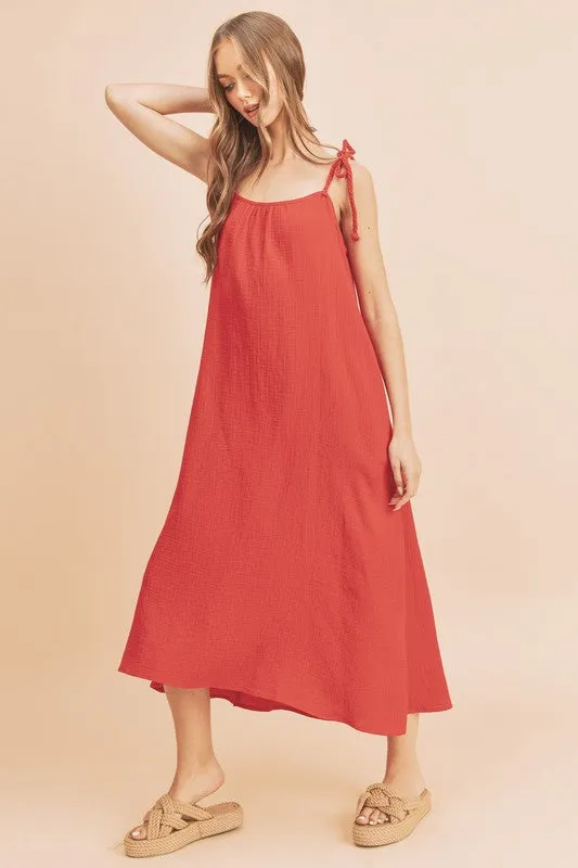 Aemi   Co Pyper Crinkled Gauze Maxi Dress