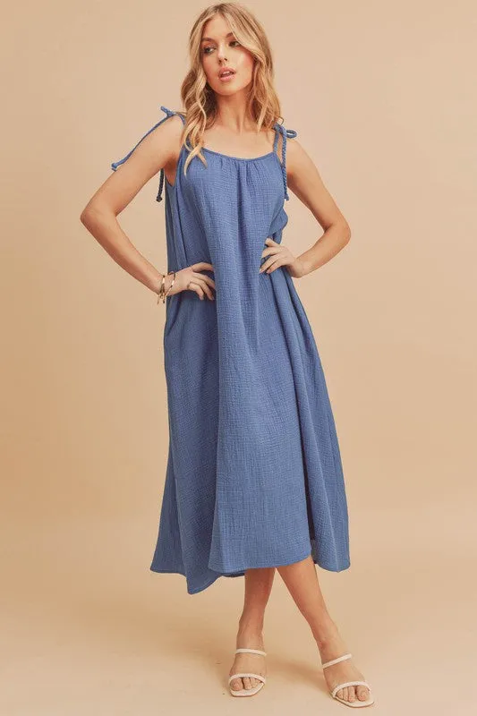 Aemi   Co Pyper Crinkled Gauze Maxi Dress