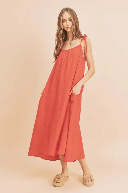 Aemi   Co Pyper Crinkled Gauze Maxi Dress