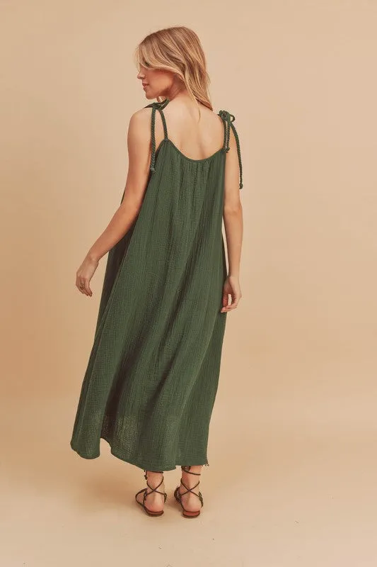 Aemi   Co Pyper Crinkled Gauze Maxi Dress