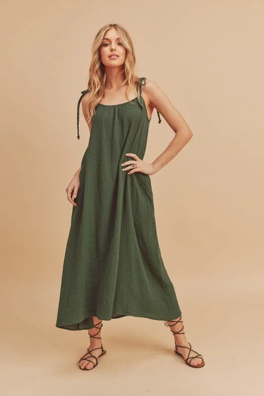 Aemi   Co Pyper Crinkled Gauze Maxi Dress