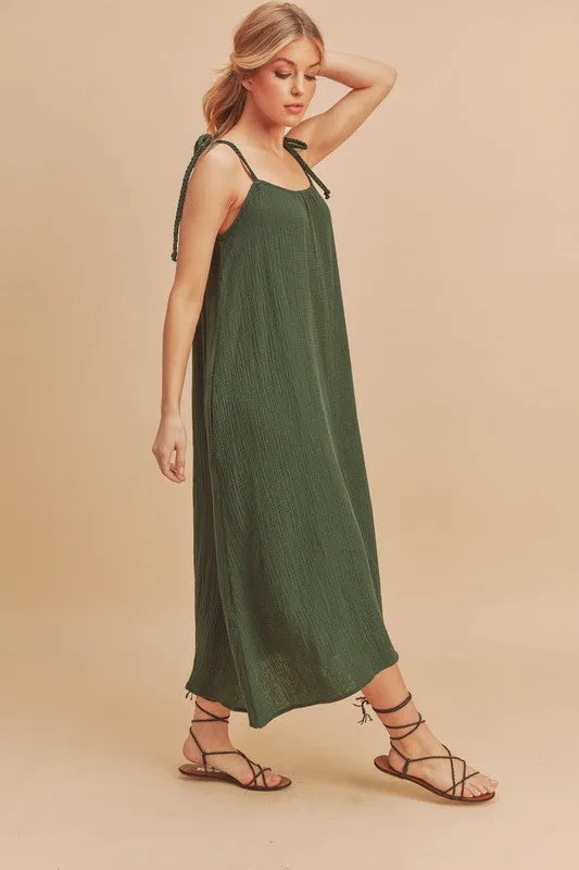 Aemi   Co Pyper Crinkled Gauze Maxi Dress