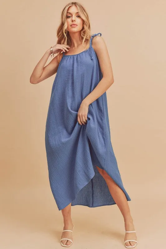 Aemi   Co Pyper Crinkled Gauze Maxi Dress