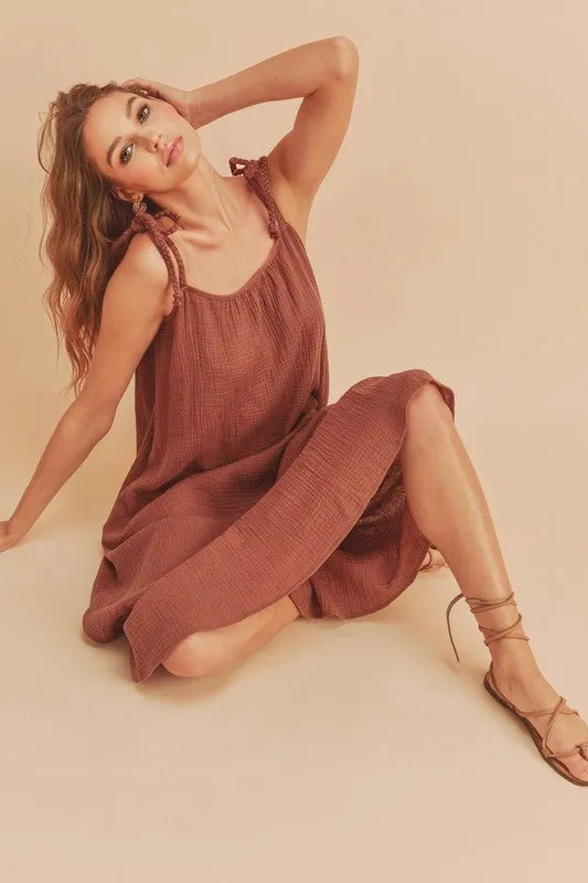 Aemi   Co Pyper Crinkled Gauze Maxi Dress