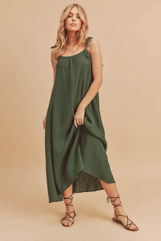 Aemi   Co Pyper Crinkled Gauze Maxi Dress