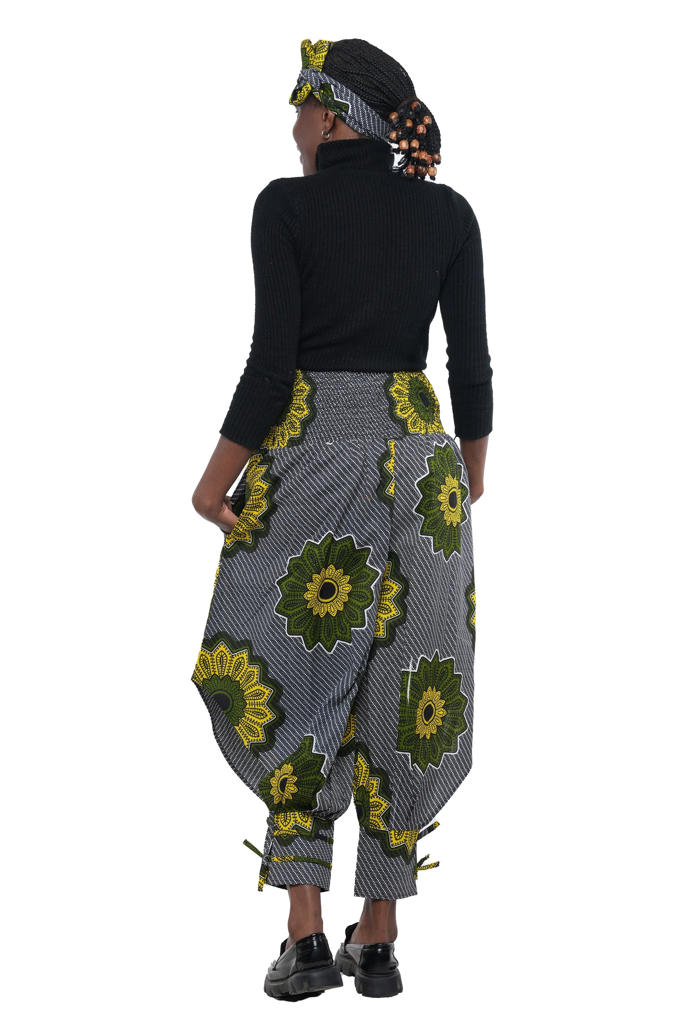 African Smoked Harem Pants With Ties