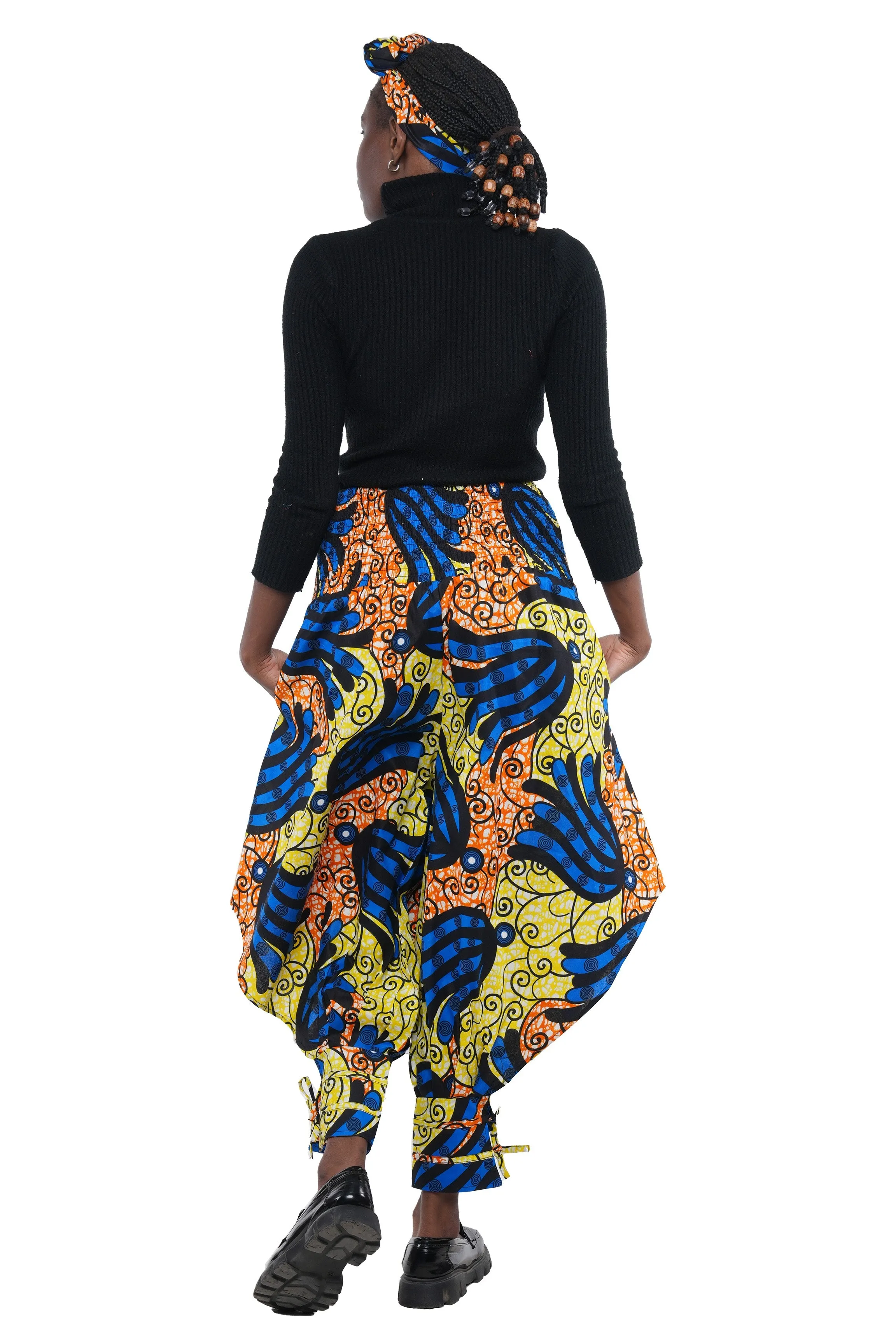 African Smoked Harem Pants With Ties