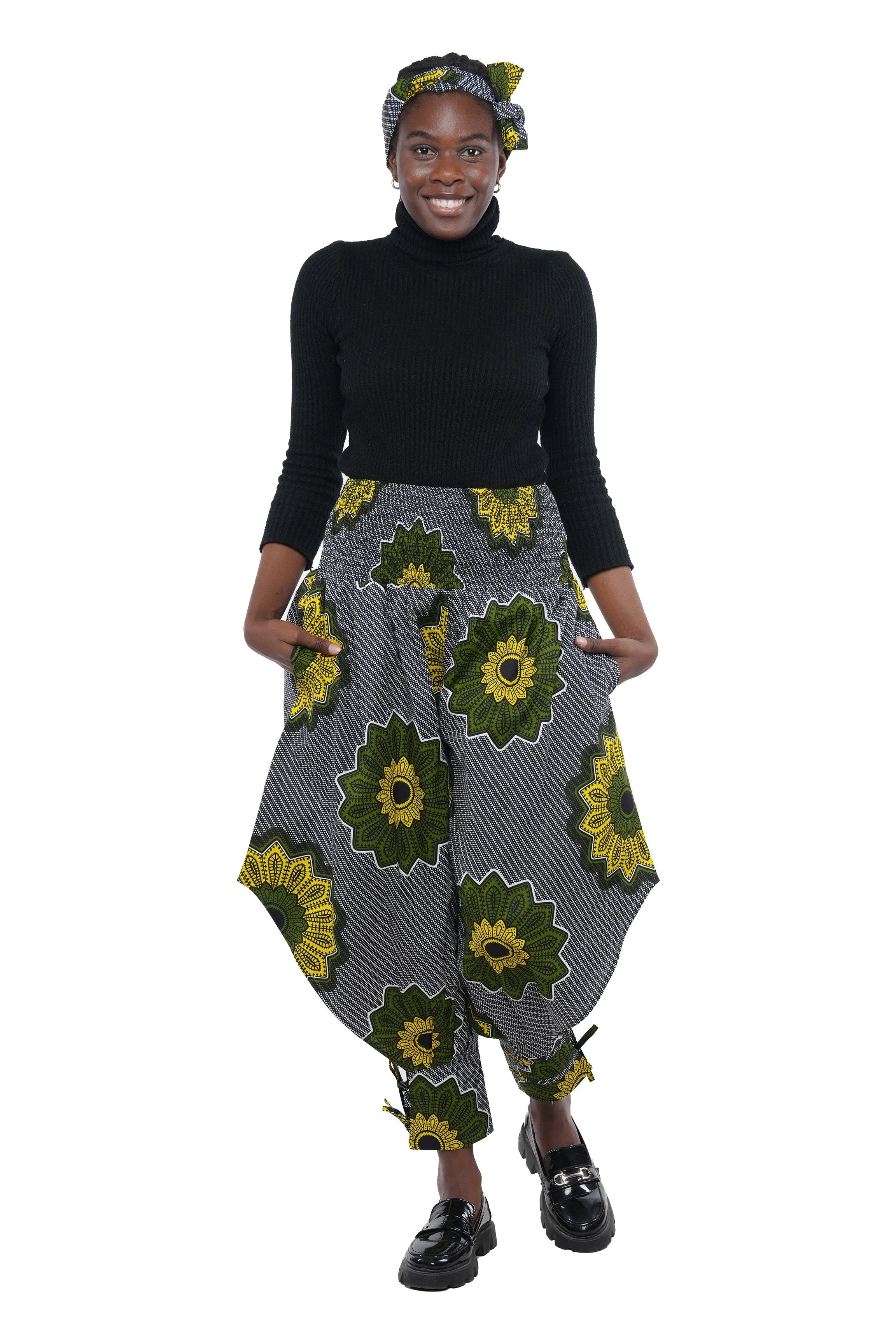 African Smoked Harem Pants With Ties