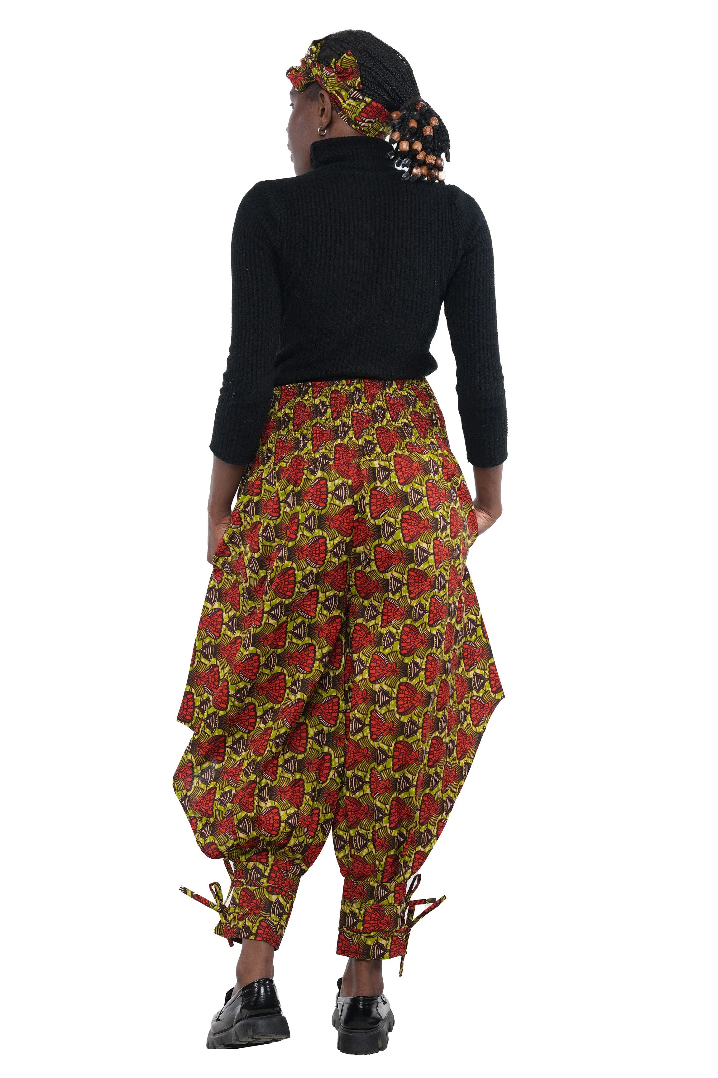 African Smoked Harem Pants With Ties