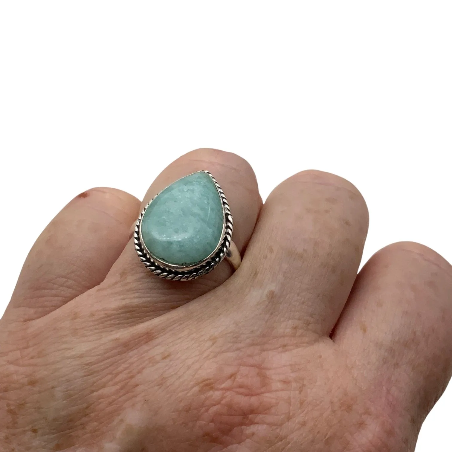 Amazonite Solid 925 Sterling Silver Ring