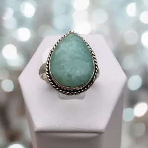 Amazonite Solid 925 Sterling Silver Ring