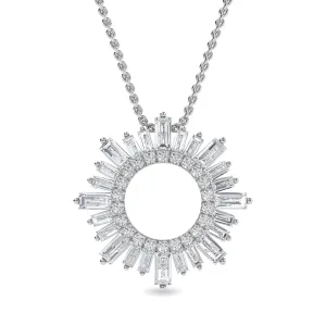 AUTRE - 14k White Gold 1.20ct Lab Grown Diamond Sunburst Pendant
