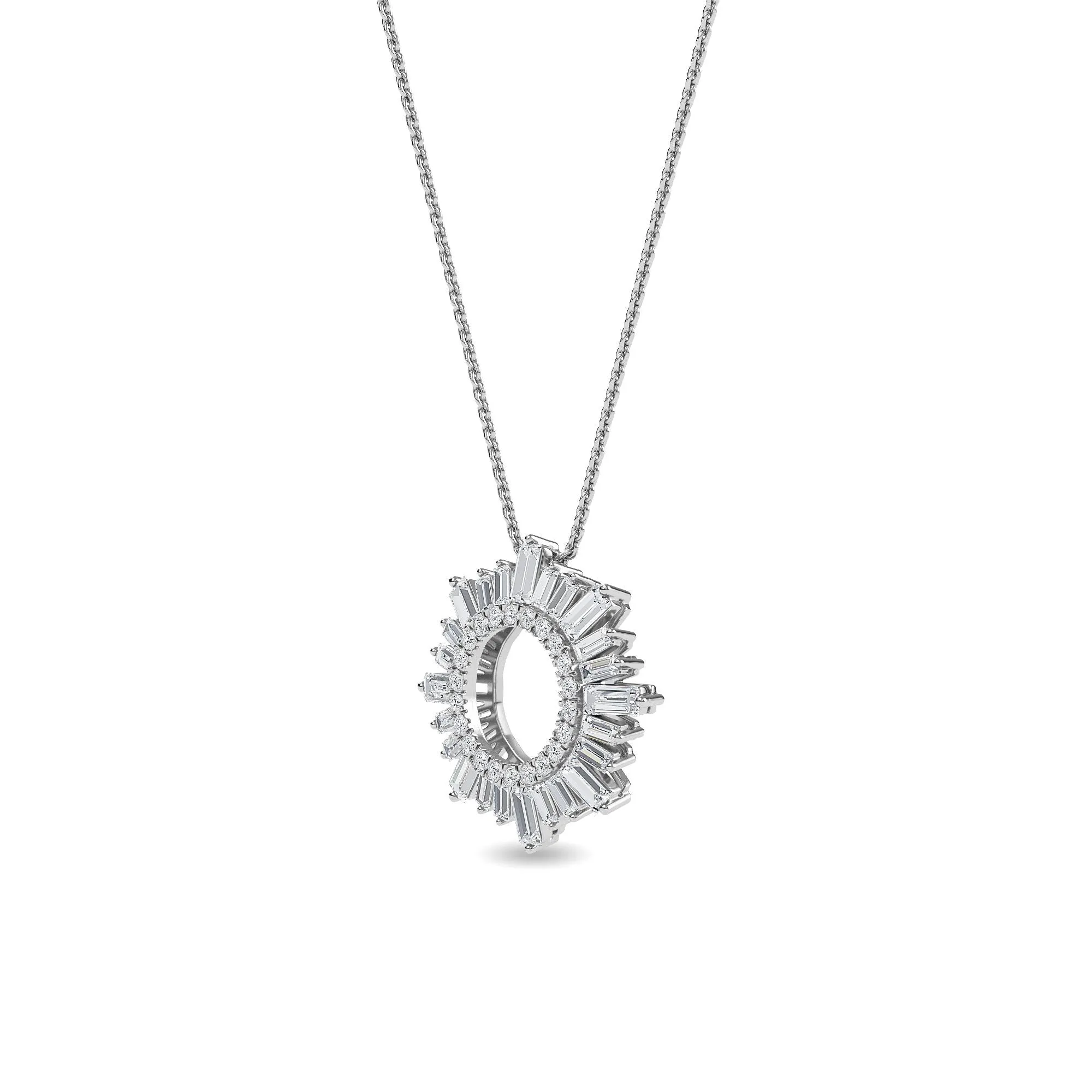 AUTRE - 14k White Gold 1.20ct Lab Grown Diamond Sunburst Pendant