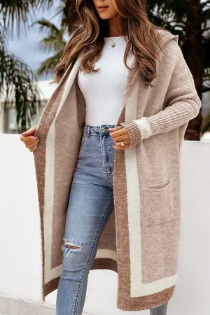 Autumn and winter casual all-match hooded long cardigan sweater jacket