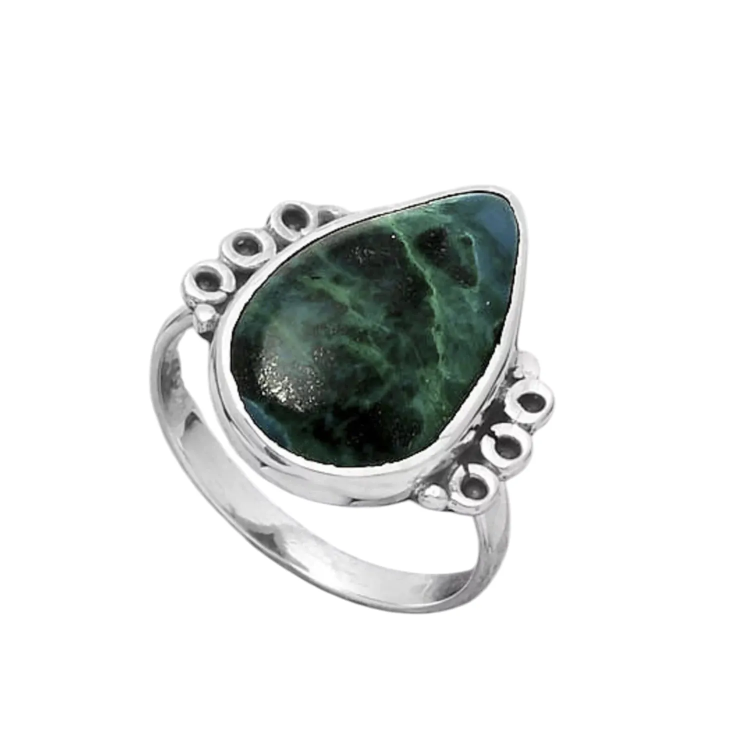 Azurite Chrysocolla Solid 925 Sterling Silver Ring 8