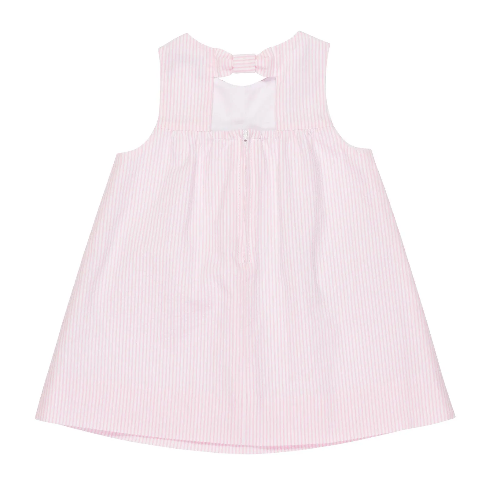 Baby Girls Seersucker Dress with Flowers and Bunny