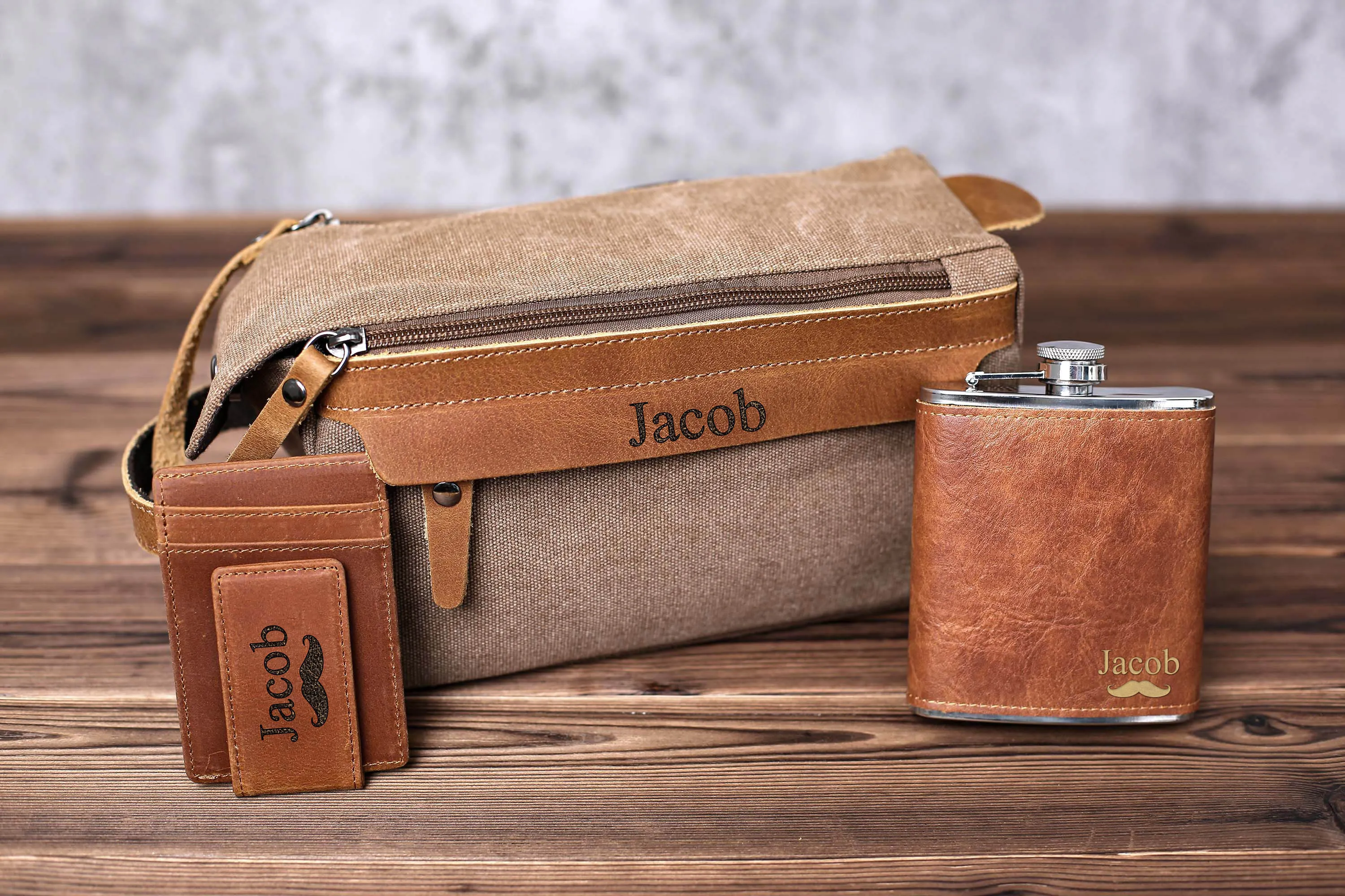 Bachelor Party Gift, Gift for Groomsmen, Personalized Leather Money Clip, Groomsmen Gift Toiletry Bag, Groomsmen Flask, Gift for Wedding