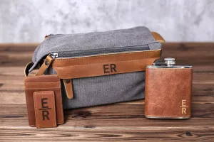 Bachelor Party Gift, Gift for Groomsmen, Personalized Leather Money Clip, Groomsmen Gift Toiletry Bag, Groomsmen Flask, Gift for Wedding