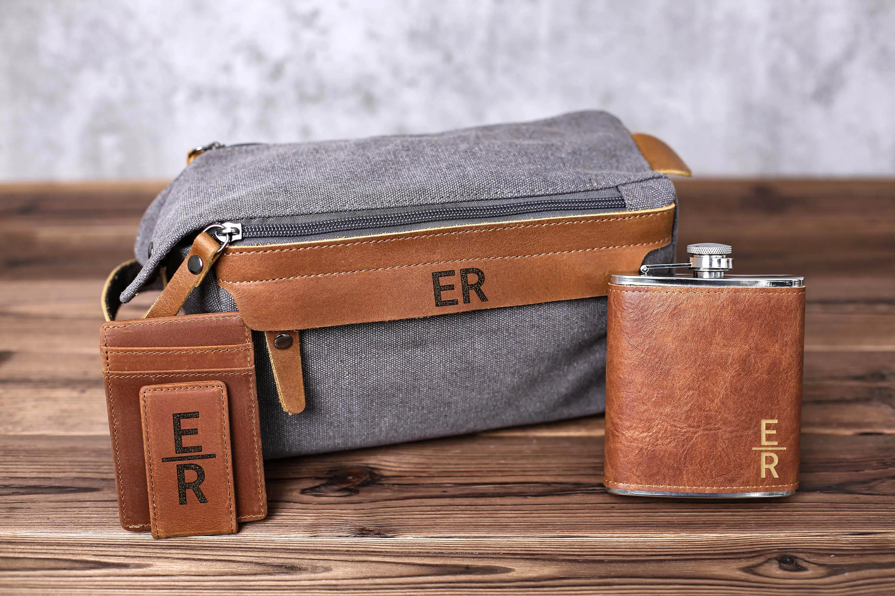 Bachelor Party Gift, Gift for Groomsmen, Personalized Leather Money Clip, Groomsmen Gift Toiletry Bag, Groomsmen Flask, Gift for Wedding