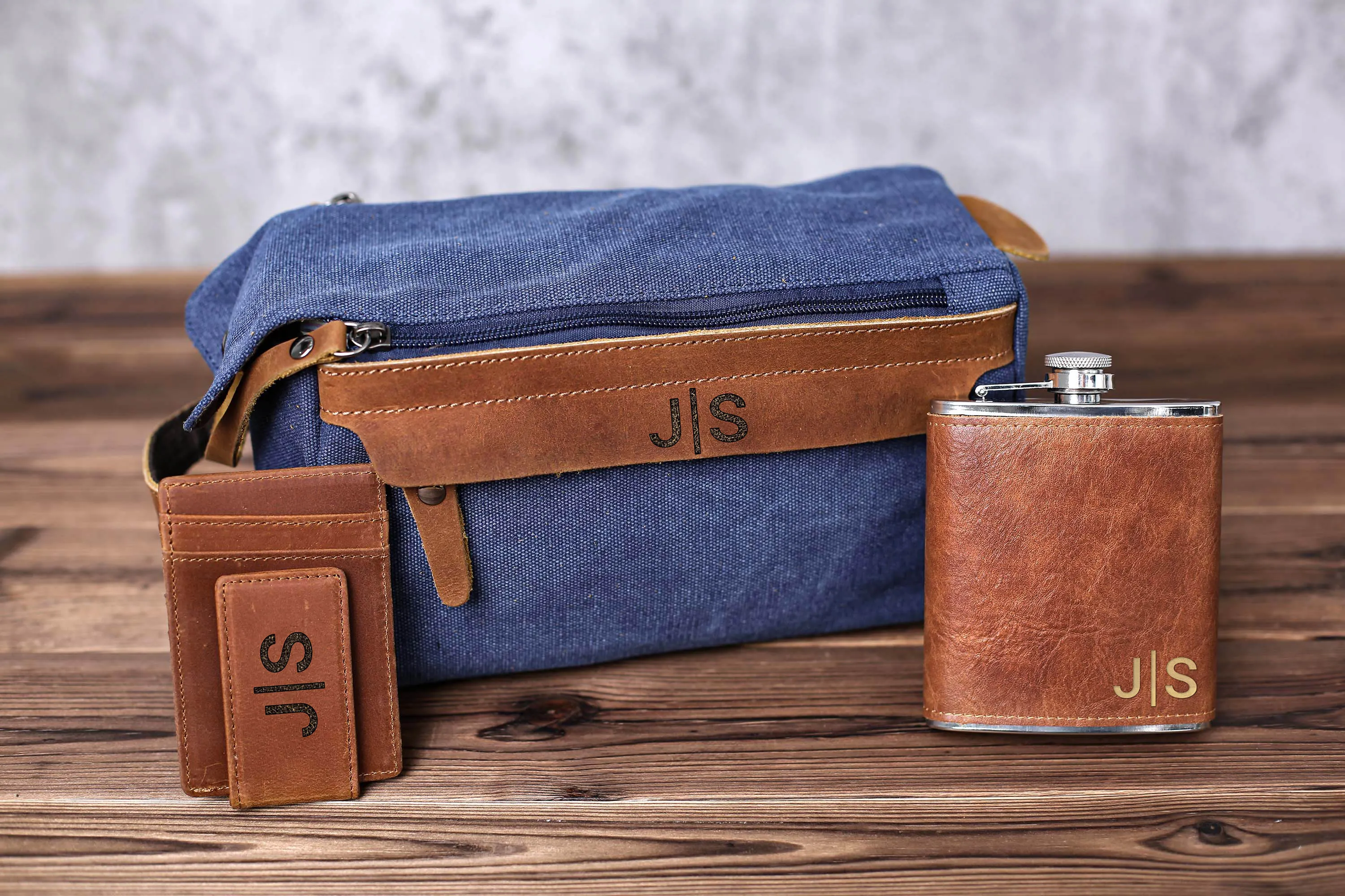 Bachelor Party Gift, Gift for Groomsmen, Personalized Leather Money Clip, Groomsmen Gift Toiletry Bag, Groomsmen Flask, Gift for Wedding