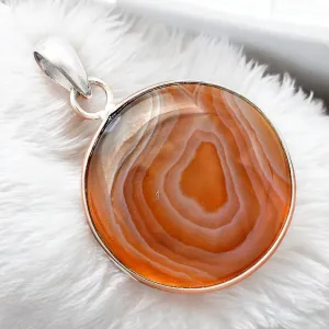 Banded Agate Solid 925 Sterling Silver Pendant