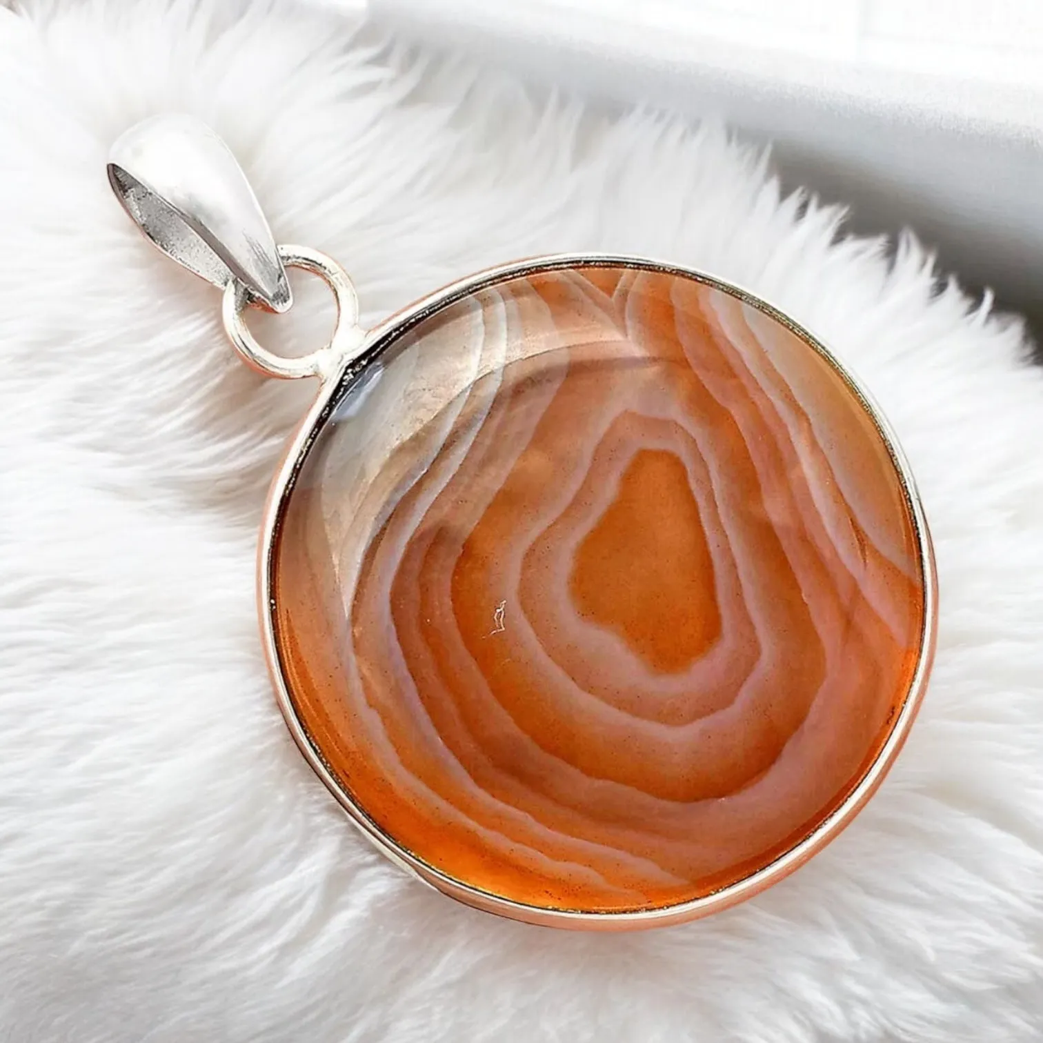 Banded Agate Solid 925 Sterling Silver Pendant