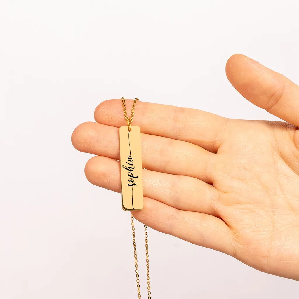 Bar Name Necklace