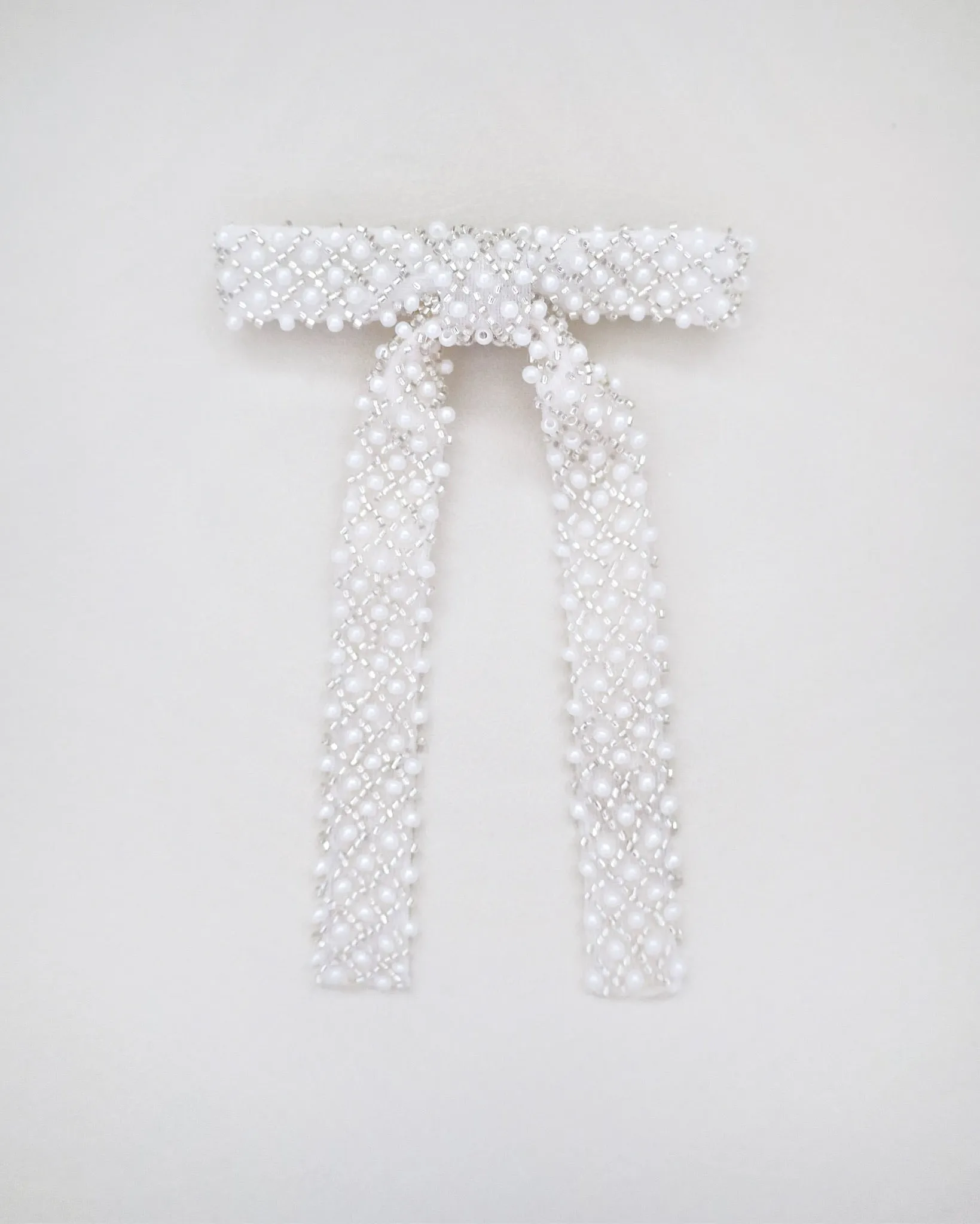 Beaded Pearls Bow Barrette