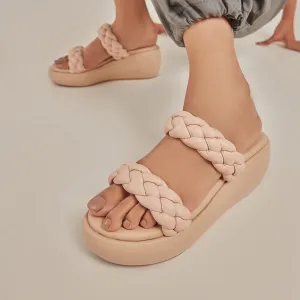 Beige Braided Flatform