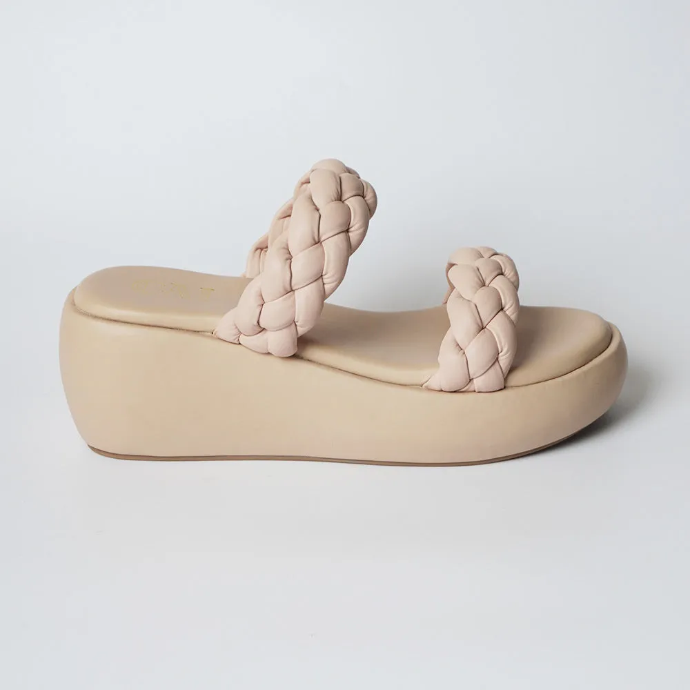 Beige Braided Flatform