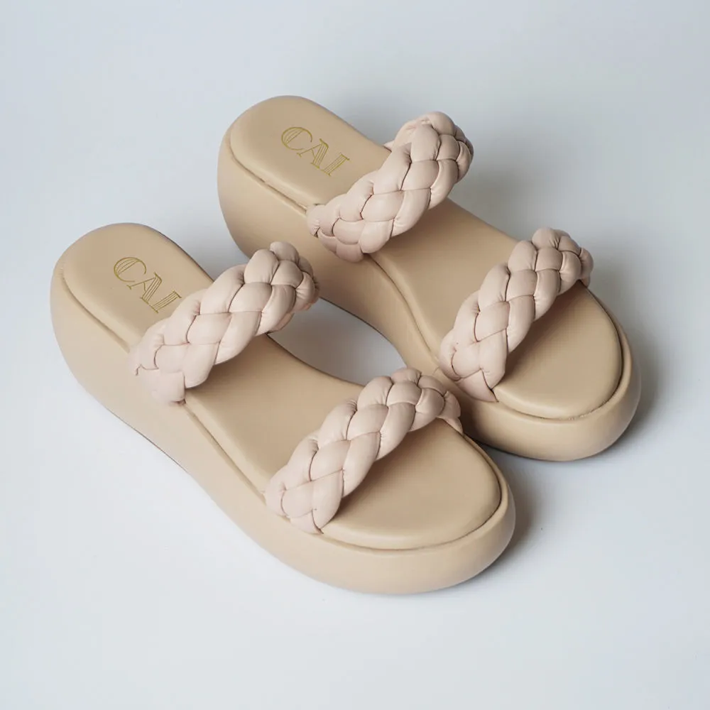 Beige Braided Flatform