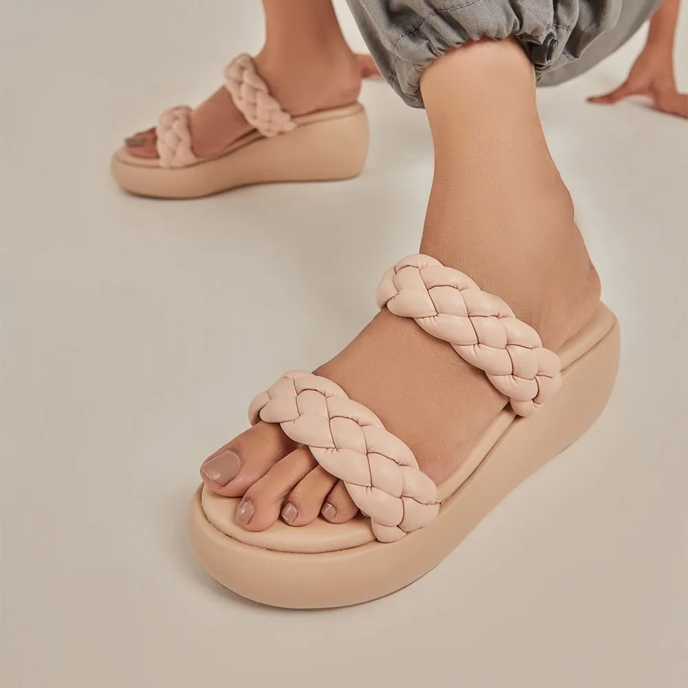Beige Braided Flatform