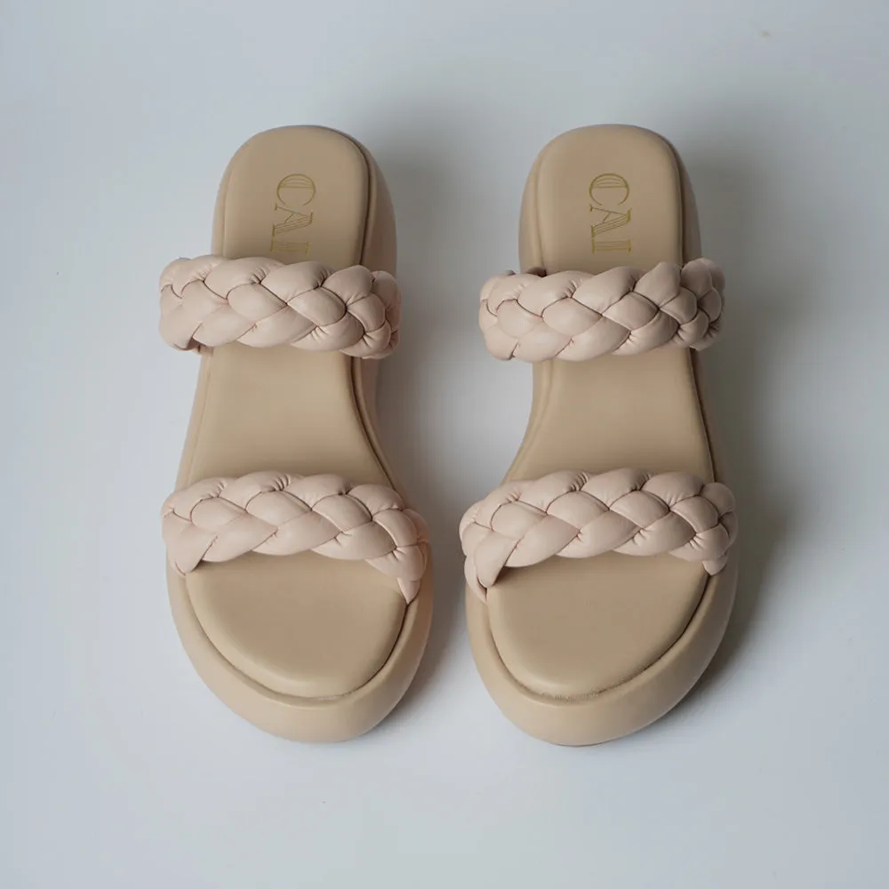 Beige Braided Flatform