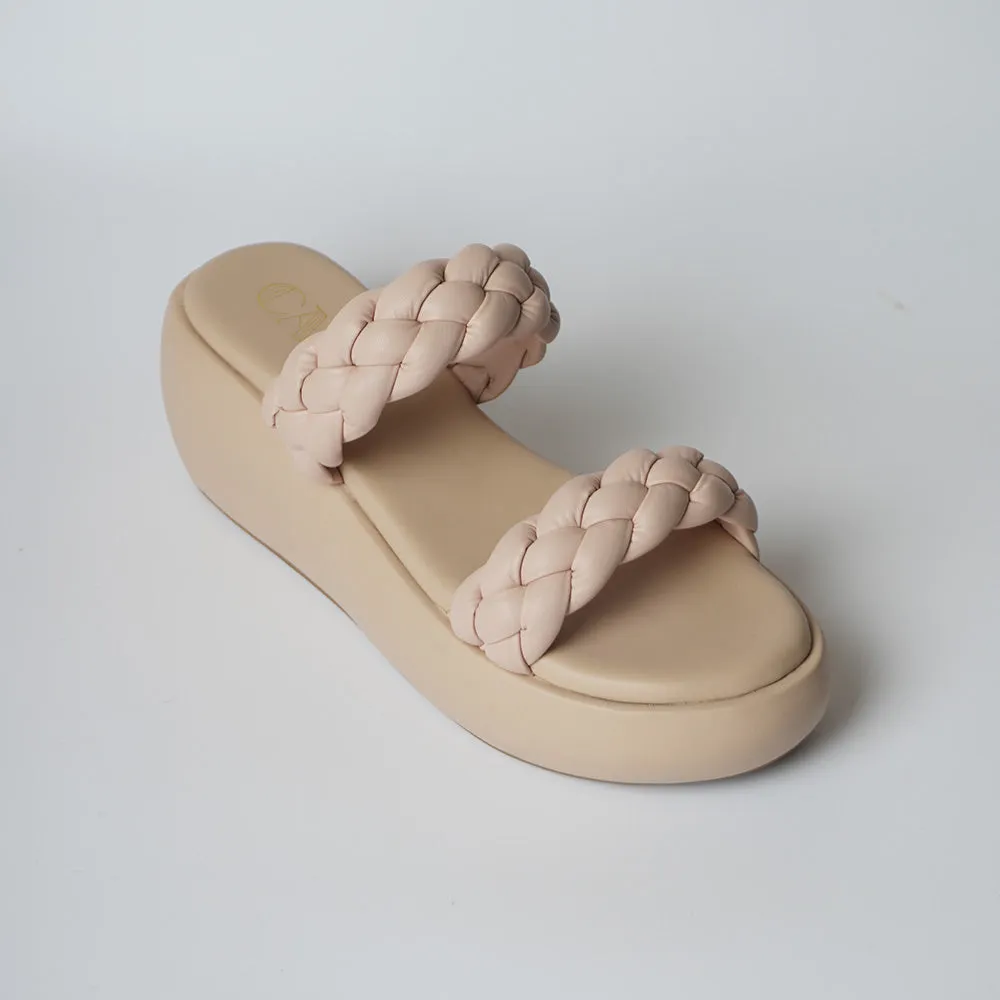 Beige Braided Flatform