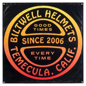 BILTWELL SHOP BANNER GOOD TIMES [BLACK/YELLOW/RED OMBRE] 91x91CM