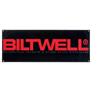 BILTWELL SHOP BANNER RACING [BLACK/RED] 45x123CM