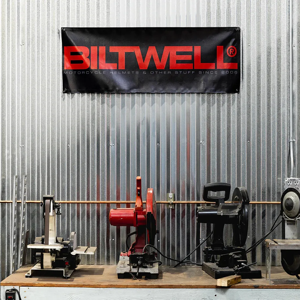 BILTWELL SHOP BANNER RACING [BLACK/RED] 45x123CM