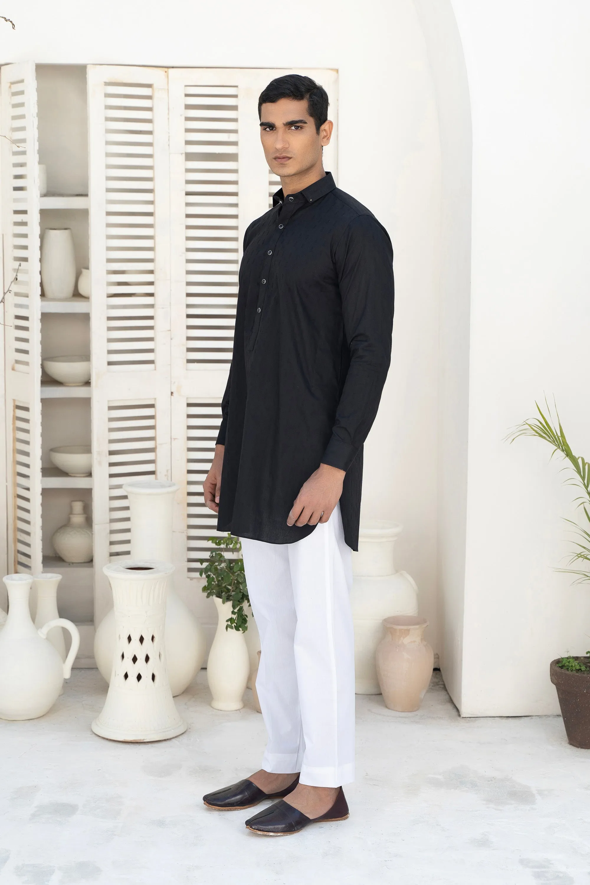 Black Gents' Kurta