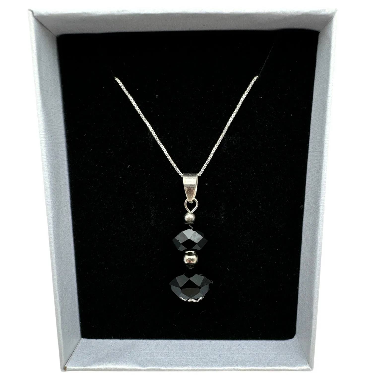 Black Onyx solid 925 Sterling Silver Necklace