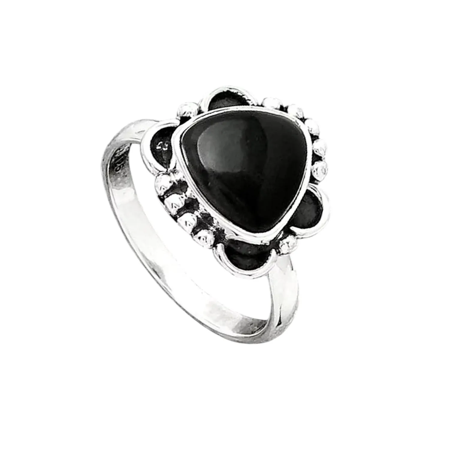 Black Onyx Solid 925 Sterling Silver Ring 7